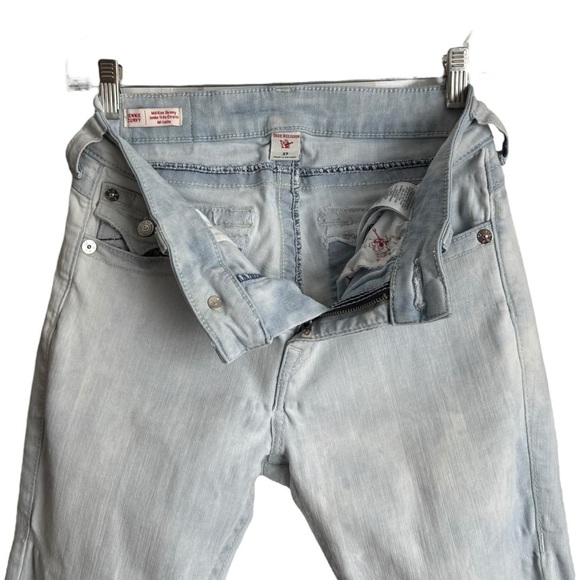 True Religion Jennie Curvy Mid Rise Flap Single Needle Skinny Jeans Sz 27 Blue - Picture 4 of 15